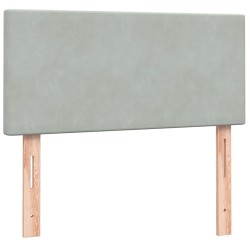 Sommier à lattes de lit et matelas gris clair 80x210 cm velours 