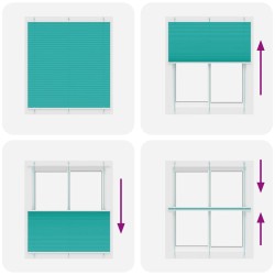Store plissé vert pétrole 115x100cm largeur du tissu 114,4cm 