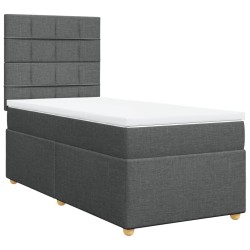 Sommier à lattes de lit avec matelas Gris foncé 80x200 cm Tissu 