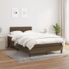 Sommier à lattes de lit et matelas marron foncé 120x190cm tissu 