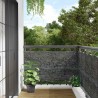 Écran d'intimité de balcon aspect pierre de rebord gris PVC 