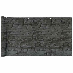 Écran d'intimité de balcon aspect pierre de rebord gris PVC 
