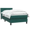 Sommier à lattes de lit et matelas vert foncé 90x210 cm velours 
