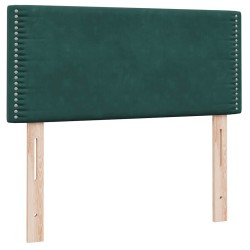 Sommier à lattes de lit et matelas vert foncé 90x210 cm velours 