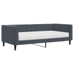 Lit de jour avec matelas gris foncé 90x190 cm velours 