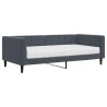 Lit de jour avec matelas gris foncé 90x190 cm velours 