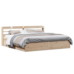 Cadre de lit avec tête de lit 200x200 cm Bois de pin massif 