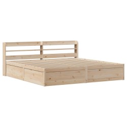 Cadre de lit avec tête de lit 200x200 cm Bois de pin massif 