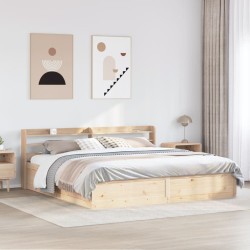 Cadre de lit avec tête de lit 200x200 cm Bois de pin massif 