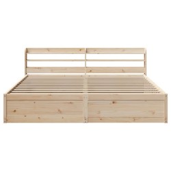 Cadre de lit avec tête de lit 200x200 cm Bois de pin massif 