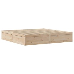 Cadre de lit avec tête de lit 200x200 cm Bois de pin massif 