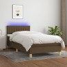 Sommier à lattes de lit et matelas et LED Marron foncé 90x200cm 
