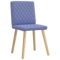Chaises à manger lot de 6 bleu jean tissu 