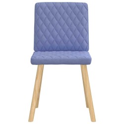 Chaises à manger lot de 6 bleu jean tissu 