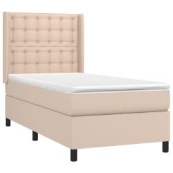 Sommier à lattes de lit avec matelas Cappuccino 90x190 cm 