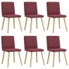 Chaises à manger lot de 6 rouge bordeaux tissu 