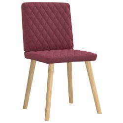 Chaises à manger lot de 6 rouge bordeaux tissu 