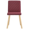 Chaises à manger lot de 6 rouge bordeaux tissu 