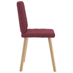 Chaises à manger lot de 6 rouge bordeaux tissu 