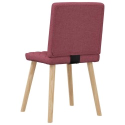 Chaises à manger lot de 6 rouge bordeaux tissu 
