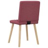 Chaises à manger lot de 6 rouge bordeaux tissu 
