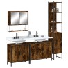 Ensemble de meubles de salle de bain 4 pcs Chêne fumé Bois 