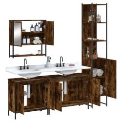 Ensemble de meubles de salle de bain 4 pcs Chêne fumé Bois 