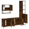 Ensemble de meubles de salle de bain 4 pcs Chêne fumé Bois 