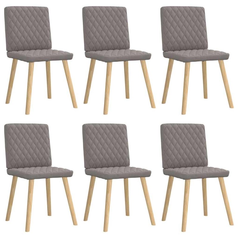 Chaises à manger lot de 6 taupe tissu 