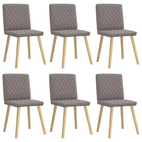 Chaises à manger lot de 6 taupe tissu 