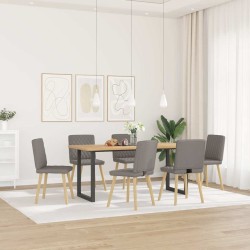 Chaises à manger lot de 6 taupe tissu 