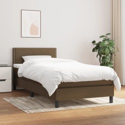 Sommier à lattes de lit avec matelas Marron foncé 80x200 cm 