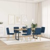 Chaises à manger lot de 6 bleu tissu 