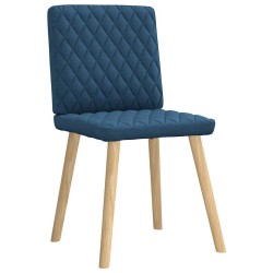 Chaises à manger lot de 6 bleu tissu 