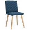 Chaises à manger lot de 6 bleu tissu 