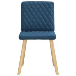 Chaises à manger lot de 6 bleu tissu 