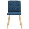 Chaises à manger lot de 6 bleu tissu 