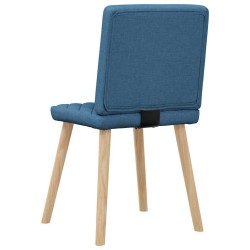 Chaises à manger lot de 6 bleu tissu 