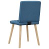Chaises à manger lot de 6 bleu tissu 