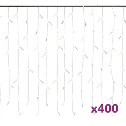 Rideau lumineux à glaçons LED 10m 400LED Blanc chaud 8fonctions 