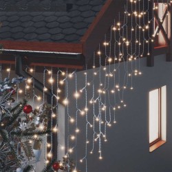 Rideau lumineux à glaçons LED 10m 400LED Blanc chaud 8fonctions 