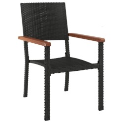 Ensemble à manger de jardin 5 pcs Noir Résine tressée 