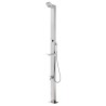 Douche de jardin avec base marron 225 cm Acier inoxydable 