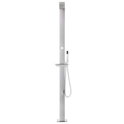 Douche de jardin avec base marron 225 cm Acier inoxydable 