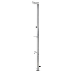 Douche de jardin avec base marron 225 cm Acier inoxydable 