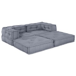 Des poufs modulairesen tissu gris - 2 pièces 
