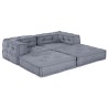 Des poufs modulairesen tissu gris - 2 pièces 