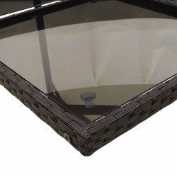 Ensemble à manger de jardin coussins 7pcs Noir Résine tressée 