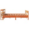 Cadre de lit sans matelas cire marron 140x200cm bois pin massif 