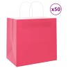 Sacs en papier 50 pcs avec poignées rose 26x17x25 cm 